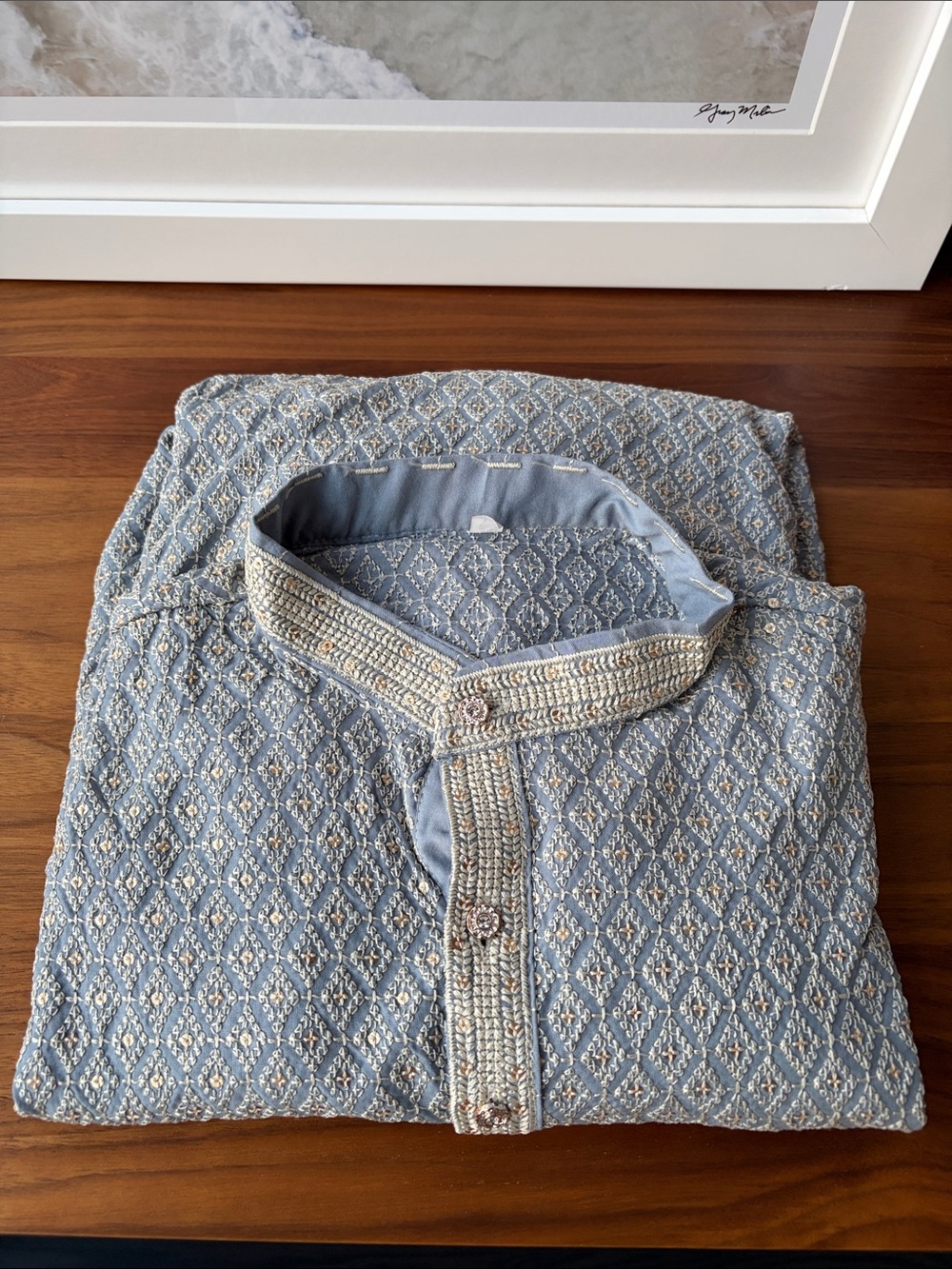 Men's Light Blue Kurta